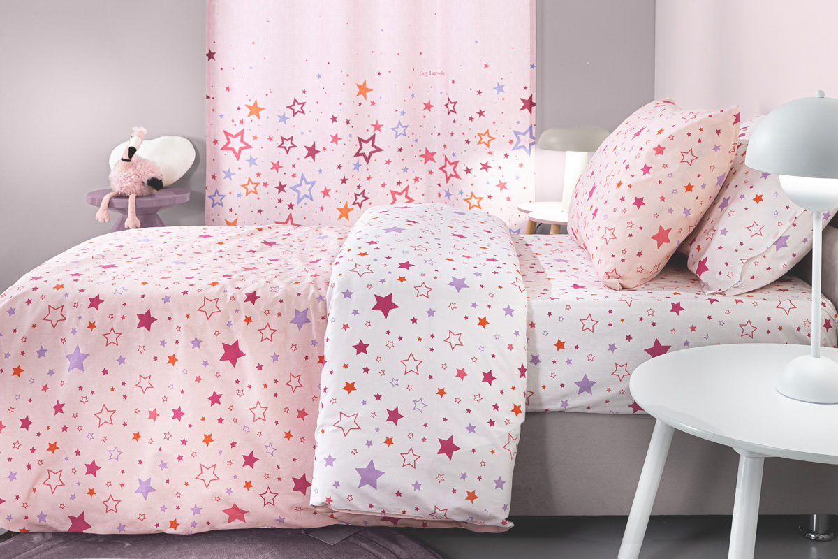 Σετ 3τμχ Παιδικά Σεντόνια Starland Pink με Λάστιχο