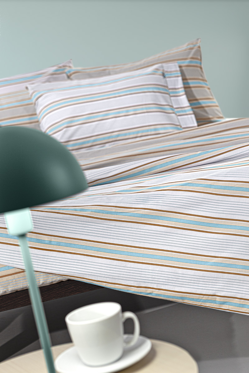 Σετ 4τμχ Σεντόνια Pinstripe Natural με Λάστιχο