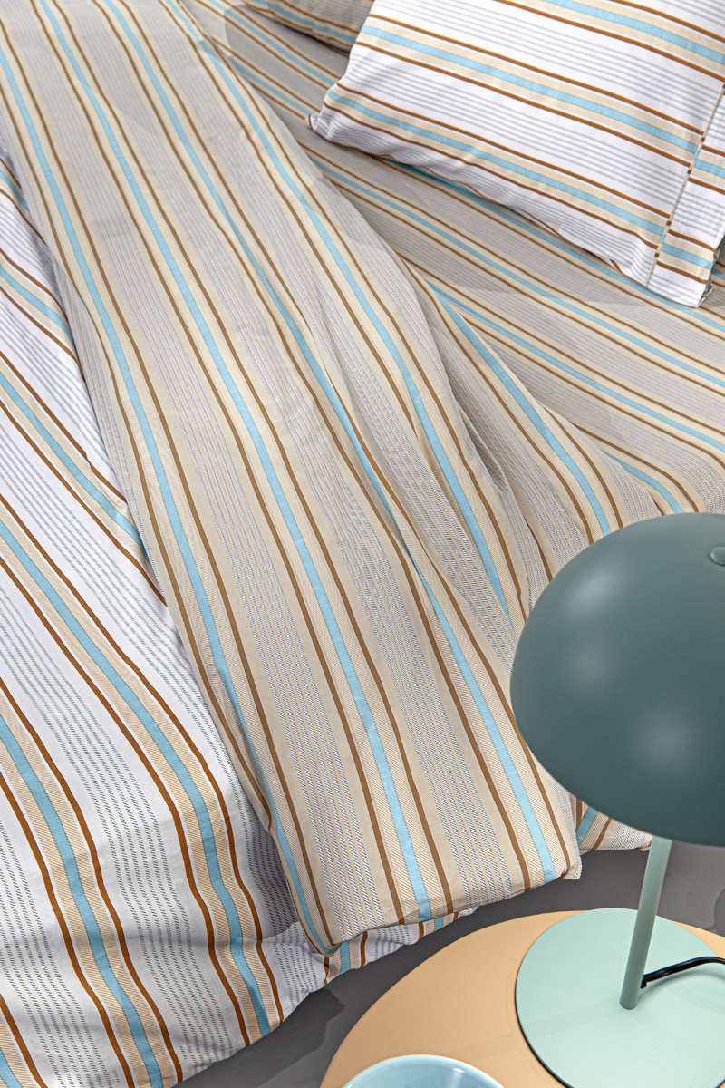 Σετ 4τμχ Σεντόνια Pinstripe Natural με Λάστιχο