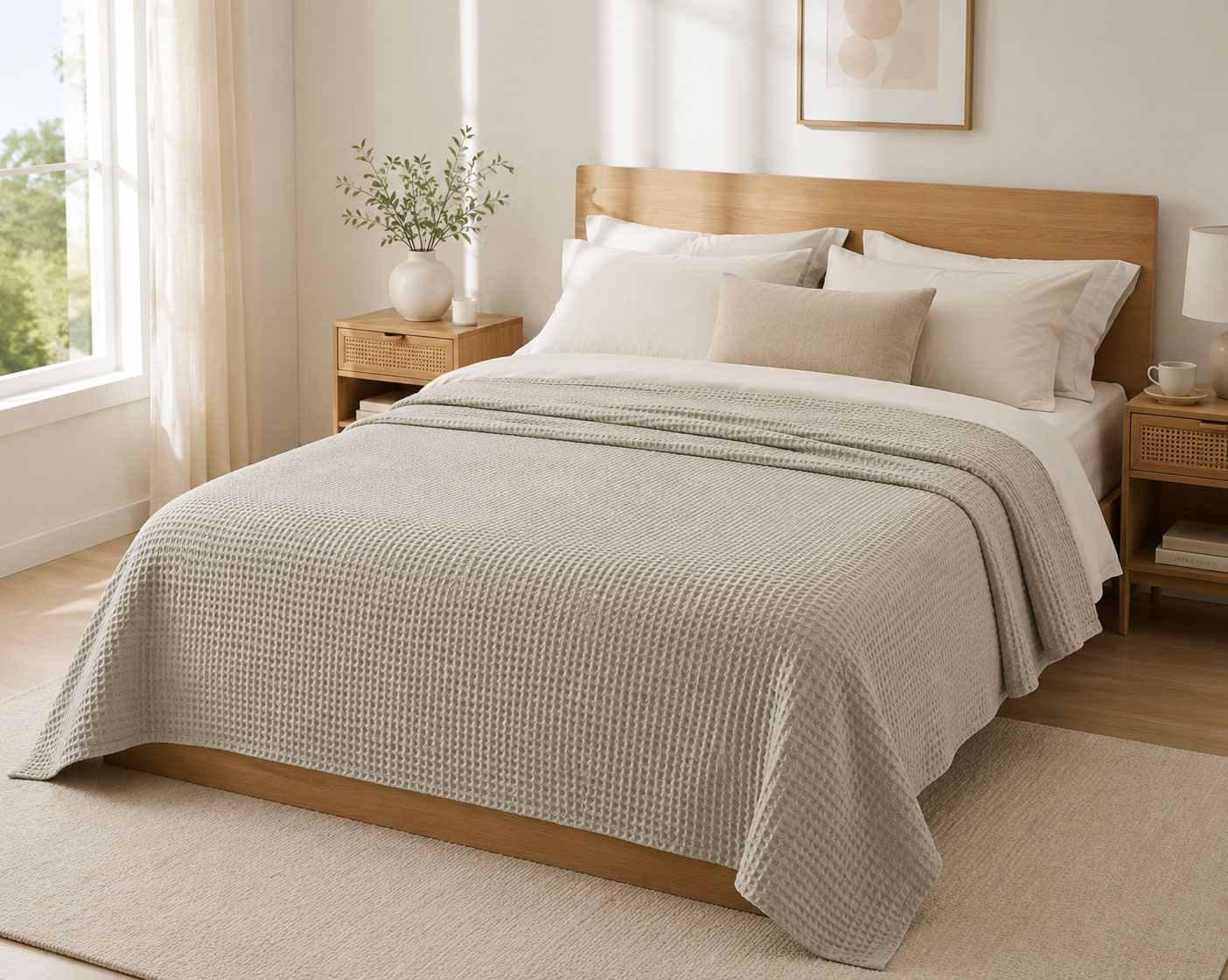 Κουβέρτα Πικέ LeBlanc Reactive Sanforized Cotton 100% Μονή 160x240 Light Grey