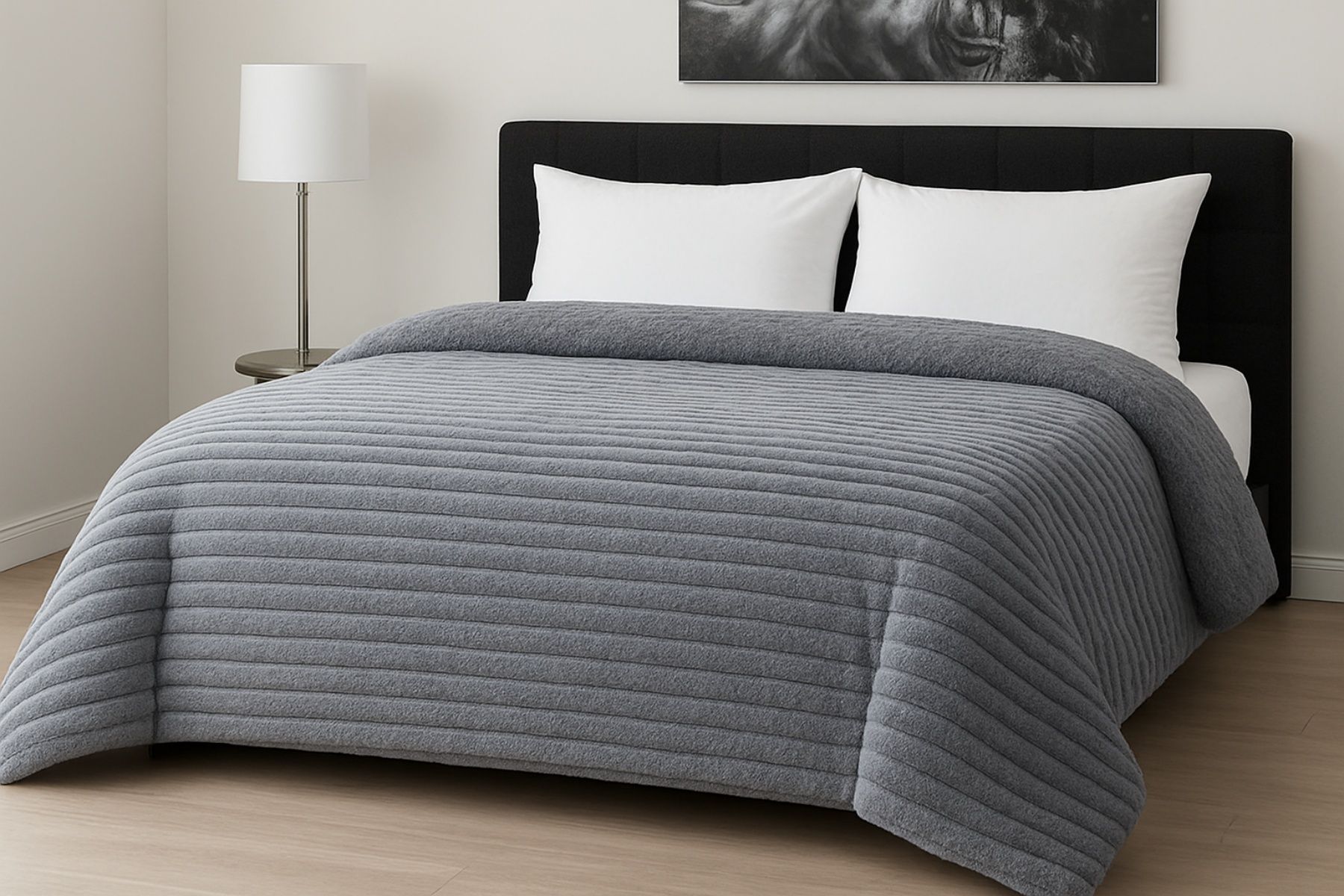 Κουβερτοπάπλωμα Le Blanc Flannel Comfort Μονό 160Χ220 700gsm RIB Light Grey