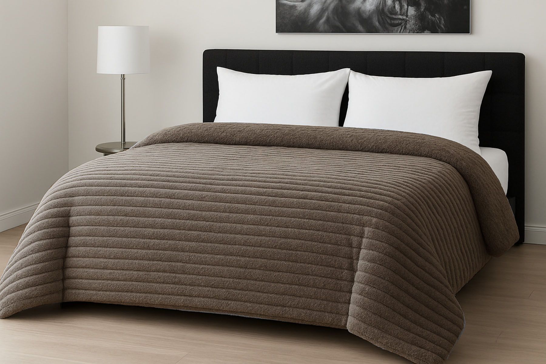 Κουβερτοπάπλωμα Le Blanc Flannel Comfort Μονό 160Χ220 700gsm RIB Moka