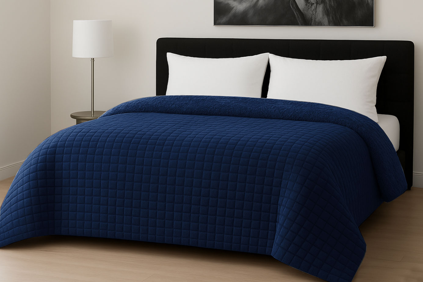 Κουβερτοπάπλωμα Le Blanc Flannel Comfort Σούπερ Υπέρδιπλο 260Χ240 700gsm RIB CUT Navy