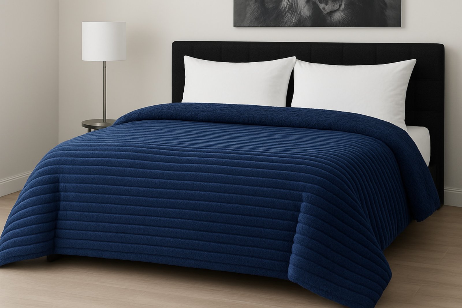 Κουβερτοπάπλωμα Le Blanc Flannel ComfortΣούπερ Υπέρδιπλο 260Χ240 700gsm RIB Navy