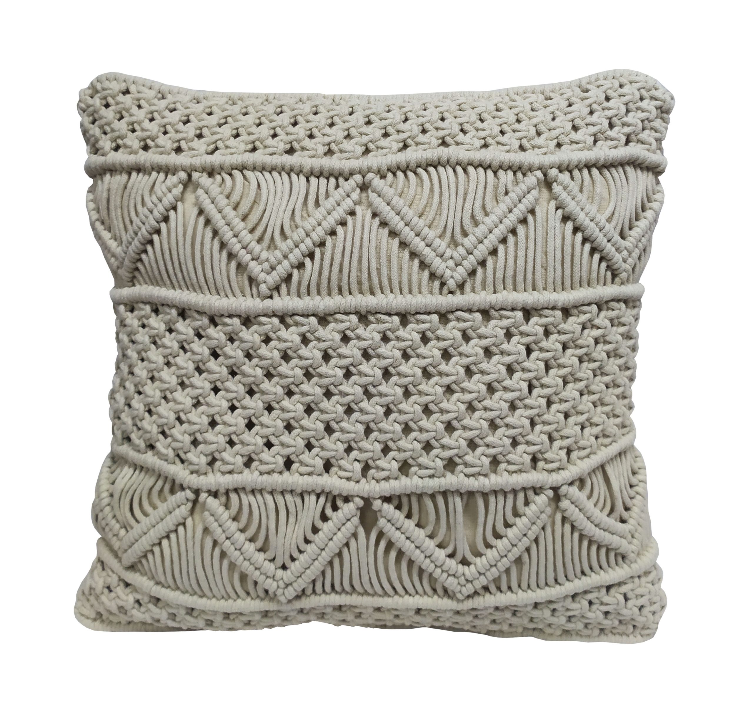 Μαξιλάρι Διακοσμητικό Macrame 40x40 Κόμβος Natural