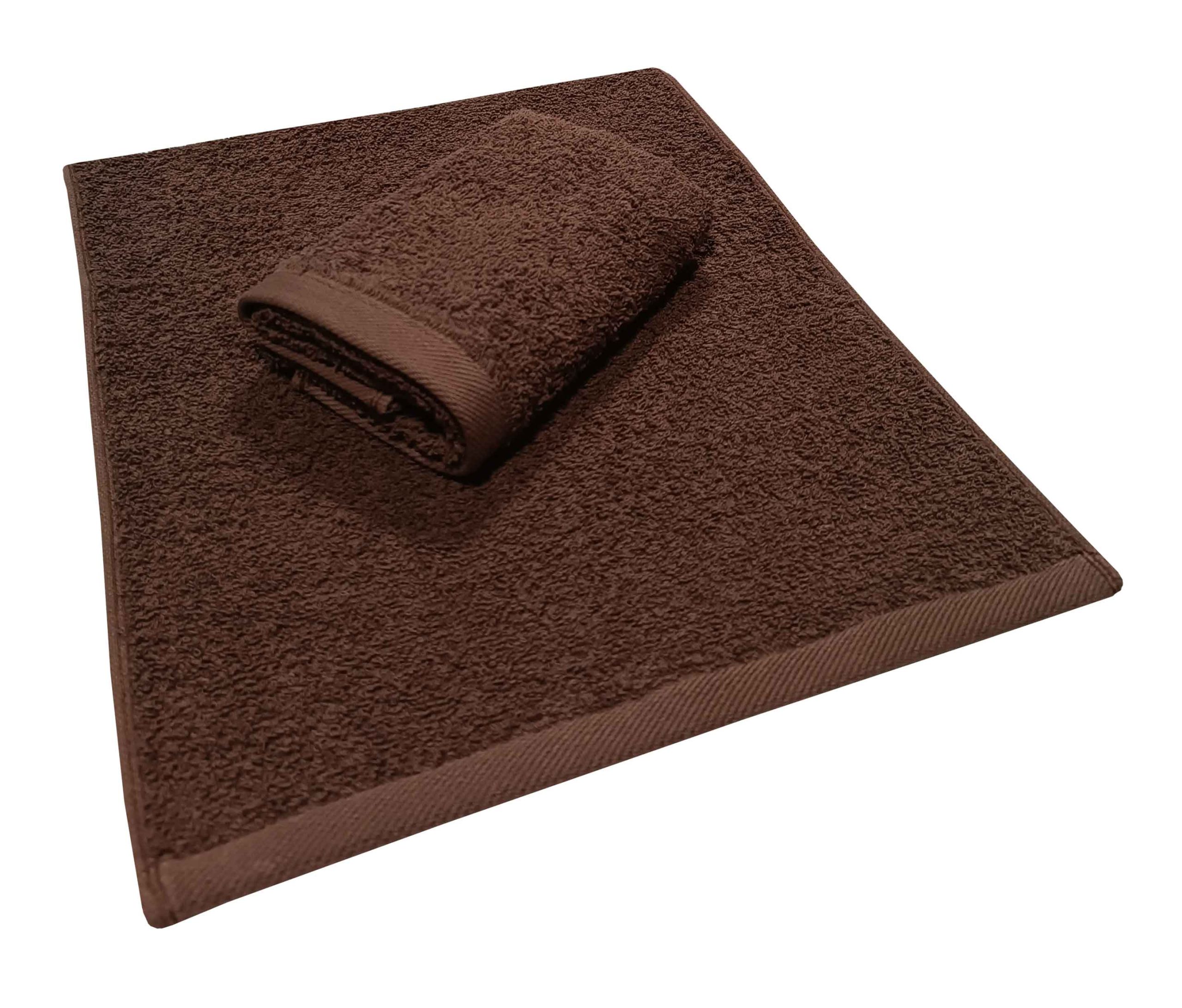 Πετσέτα ΚΟΜΒΟΣ Πεννιέ PLAIN LINE 500γρ/μ2 BROWN Χειρός 30x50