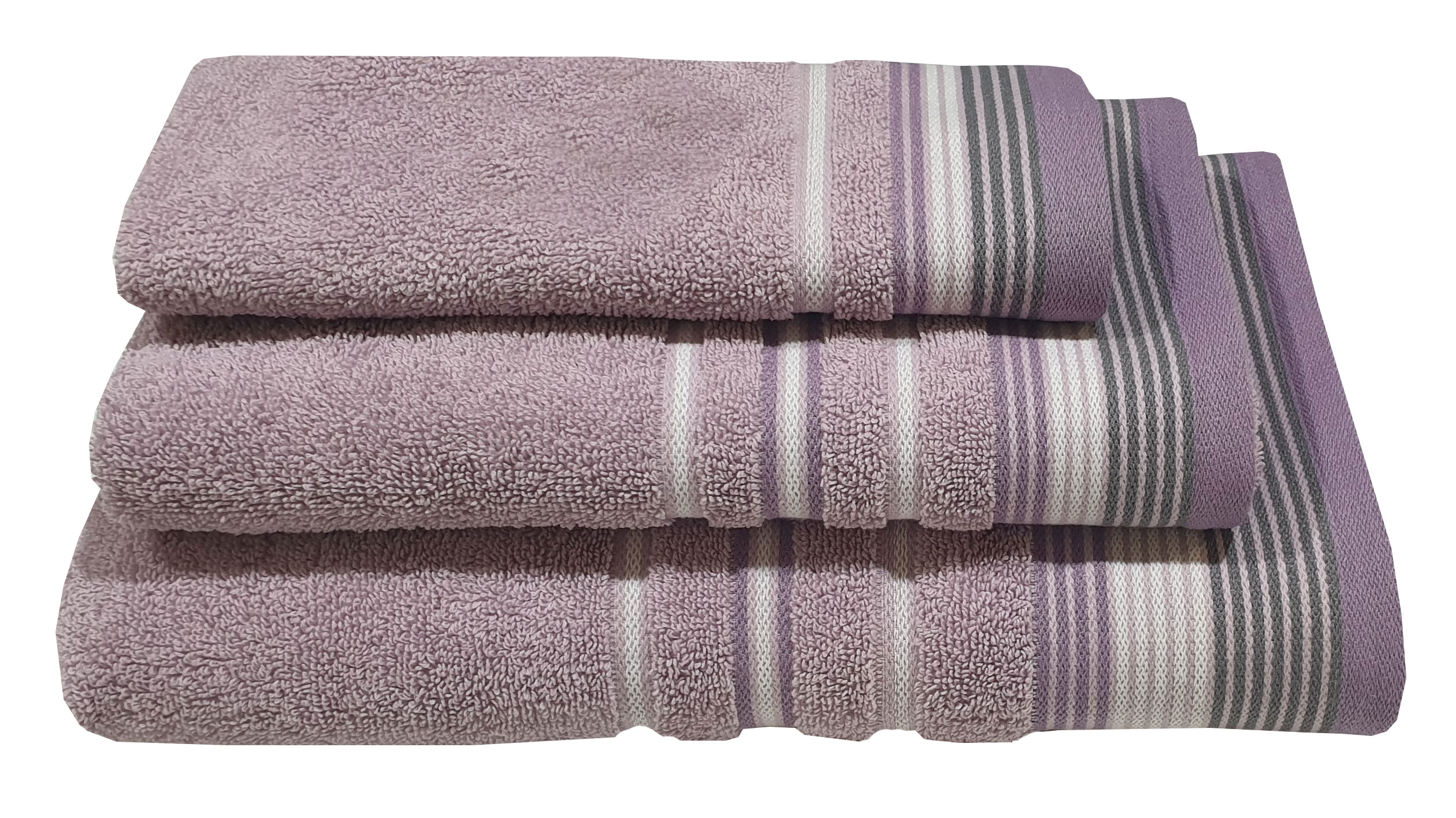 Πετσέτα ΚΟΜΒΟΣ Satin Stripe Πεννιέ 450γρ/m2 100% Cotton Χειρός Lilac 30x50