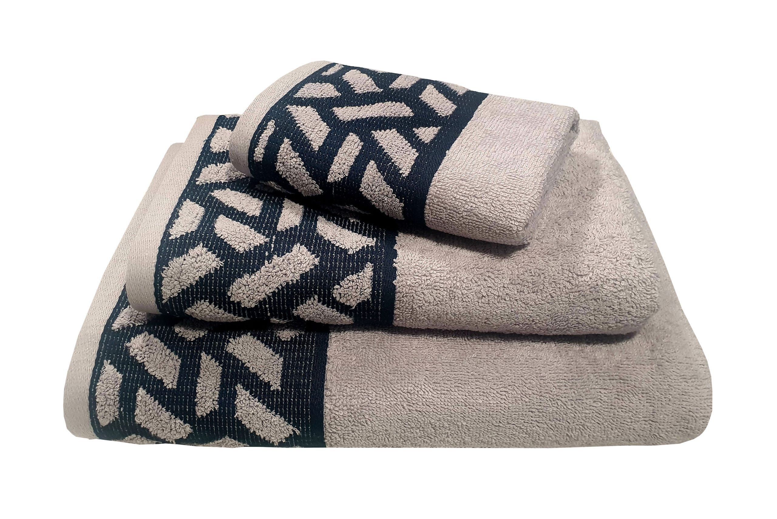 Πετσέτα Le Blanc Πεννιέ Ζακάρ 550gr/m2 MYKONOS Grey Προσώπου 50x90