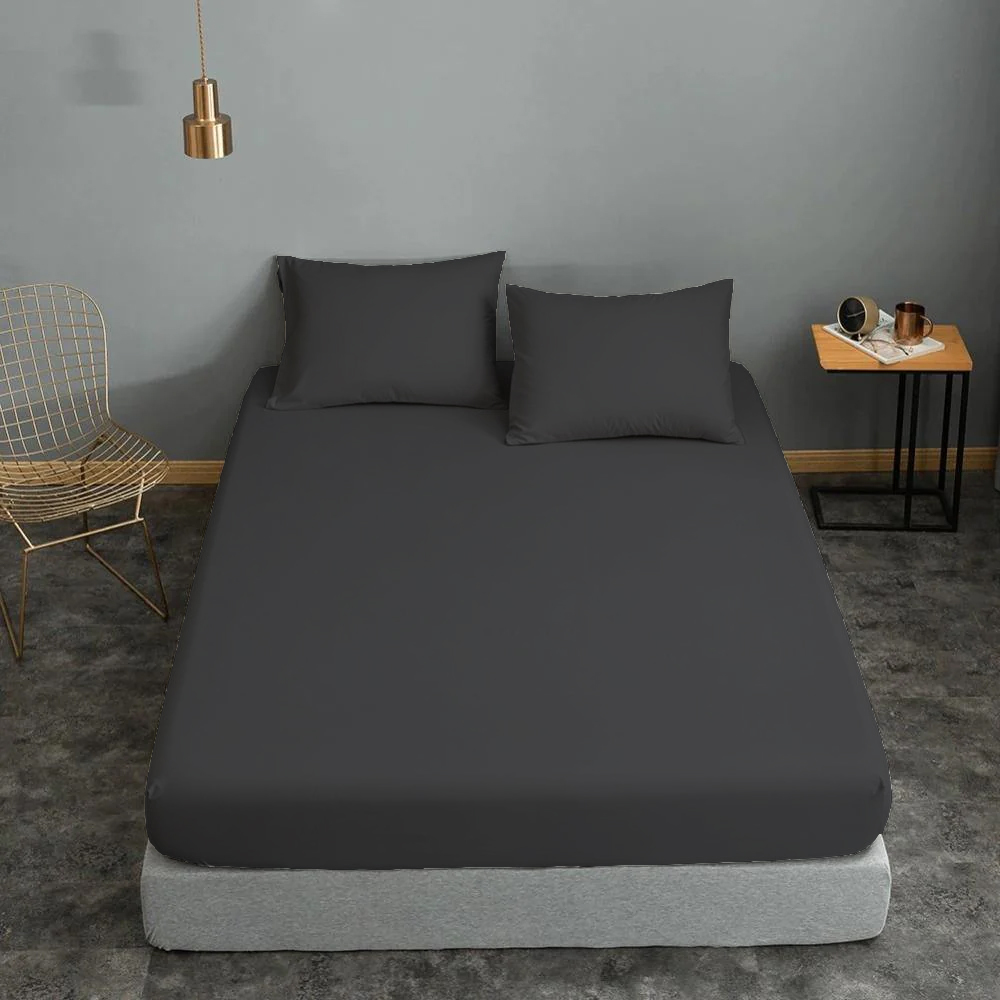 Σεντόνι ΚΟΜΒΟΣ Cotton Line Μονόχρωμο Anthraces Διπλό 200x240