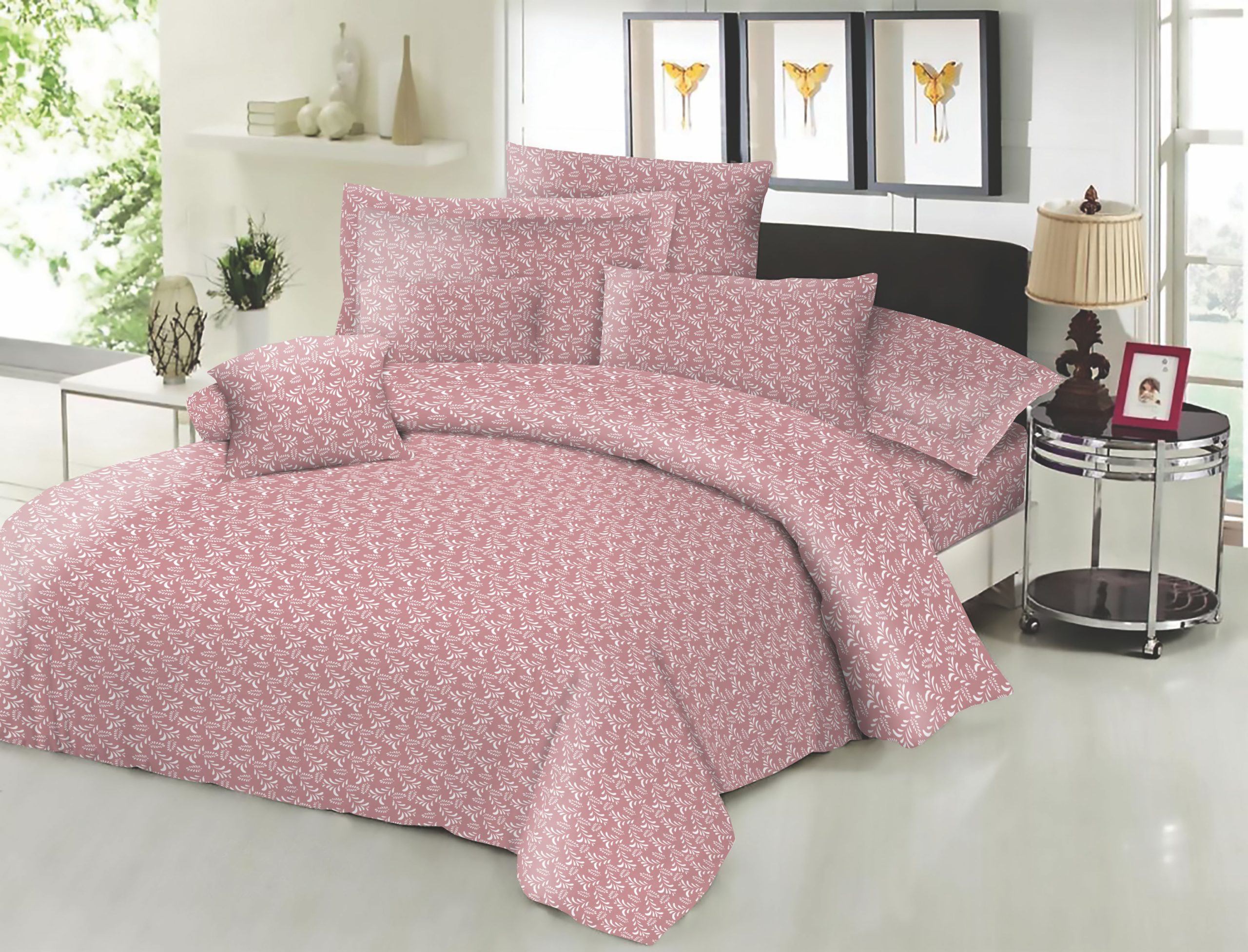 Σεντόνι ΚΟΜΒΟΣ Cotton Line NEW Printed Fern Rotten Apple Διπλό 200x240