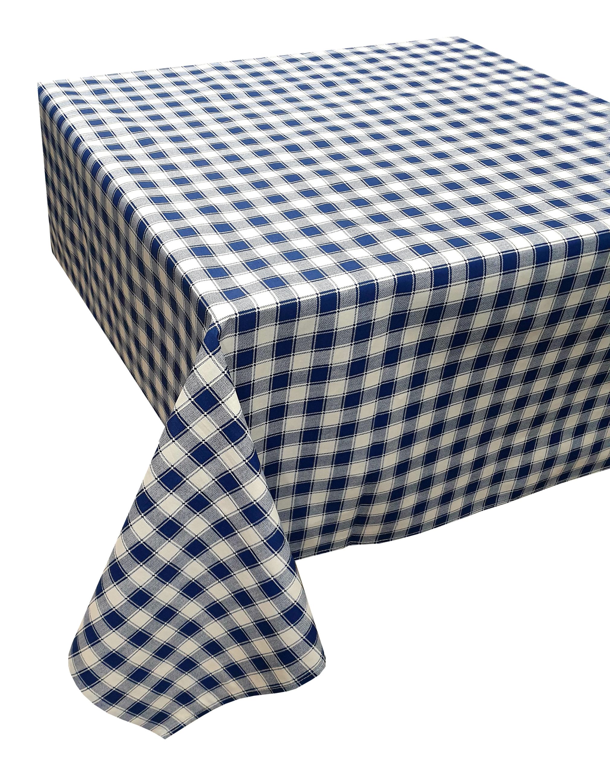 Τραπεζομάντηλο ΚΟΜΒΟΣ Καρό Polycotton Design-1 Blue 140x140