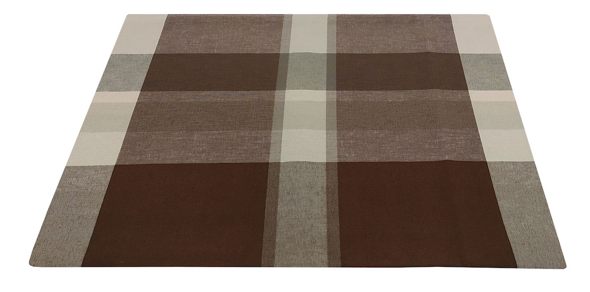 Τραπεζομάντηλο ΚΟΜΒΟΣ Λονέτα Υφαντό  Καρό Brown-Beige 140x140