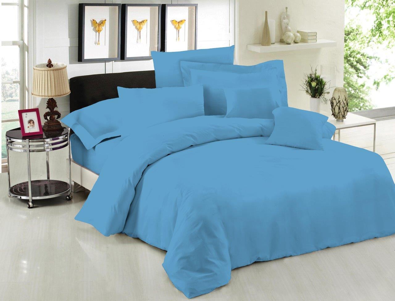 Ζεύγος Μαξιλαροθήκες Φάκελος LeBlanc Μονόχρωμες Polycotton 50/50 TC144 Blue 50x70