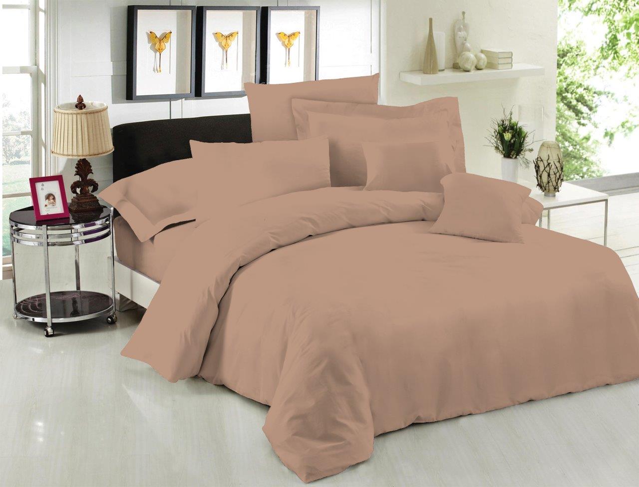 Ζεύγος Μαξιλαροθήκες Φάκελος LeBlanc Μονόχρωμες Polycotton 50/50 TC144 Light Brown 50x70