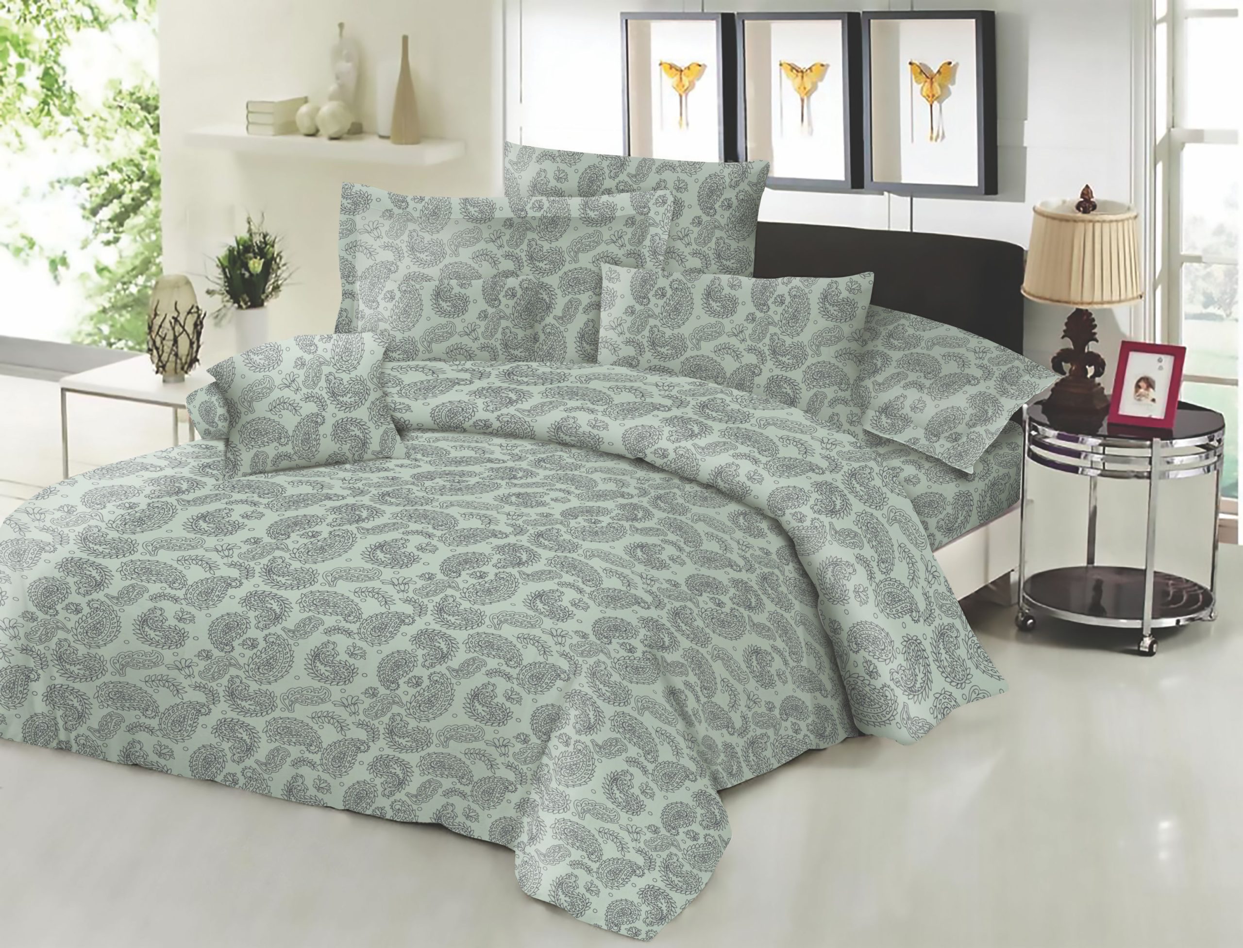 Ζεύγος μαξιλαροθήκες ΚΟΜΒΟΣ Cotton Line Printed Lahor Aqua 50x70