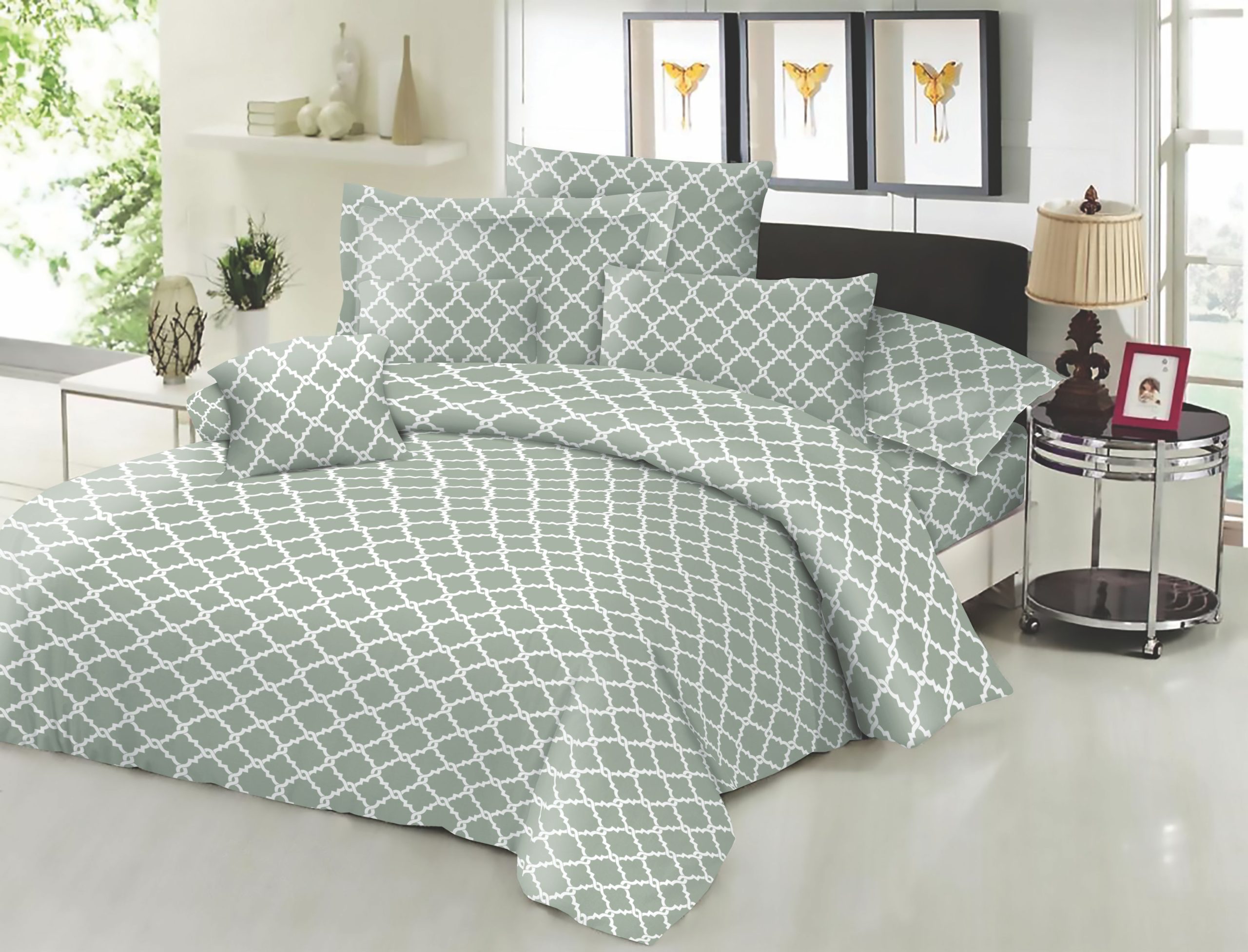 Ζεύγος μαξιλαροθήκες ΚΟΜΒΟΣ Cotton Line Printed Montana Olive 50x70