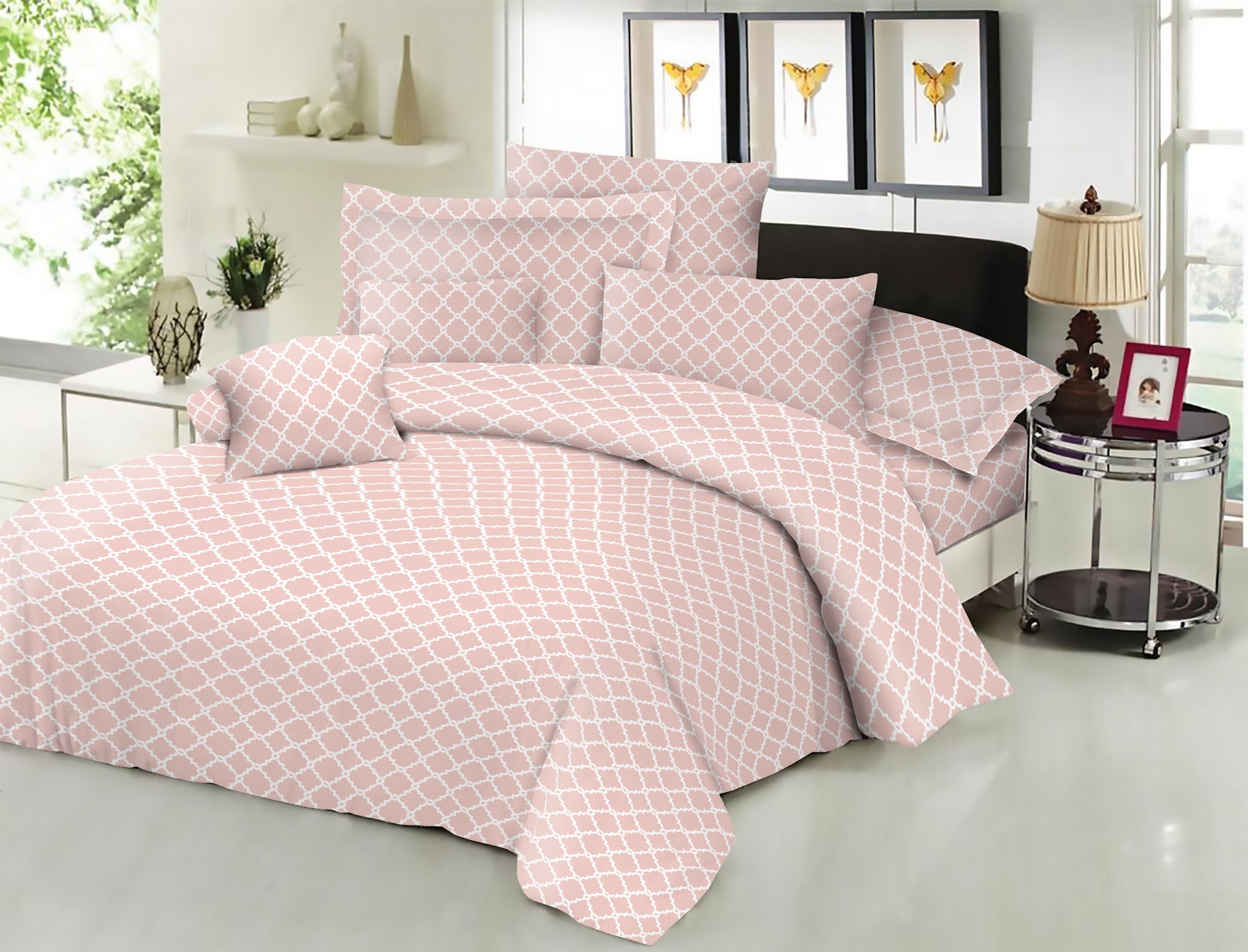 Ζεύγος μαξιλαροθήκες ΚΟΜΒΟΣ Cotton Line Printed Montana Peach 50x70