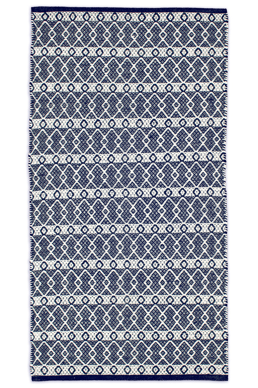 Ταπέτο Βαμβακερό Santorini Blue 070X200 KoulisCarpets