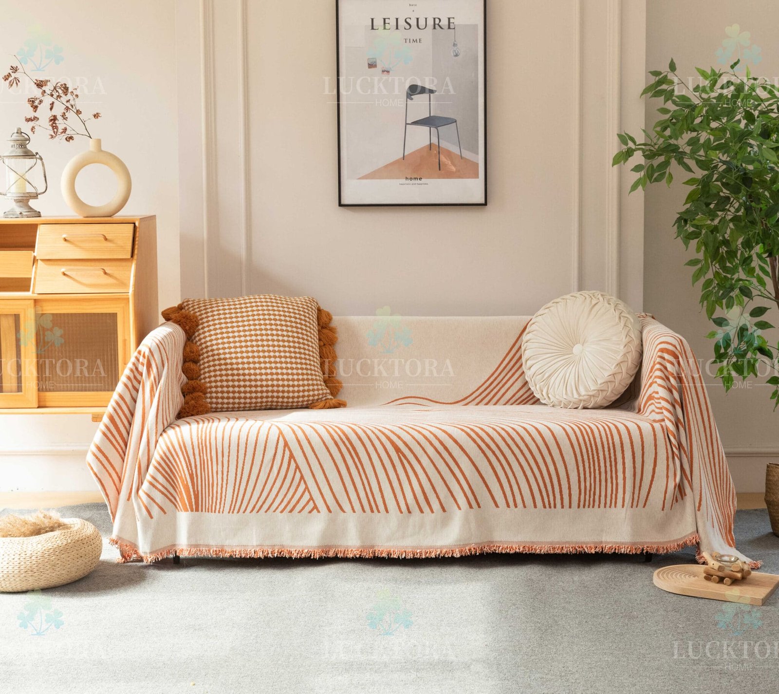 C3-ΡΙΧΤΑΡΙ CHENILLE-180X180CM -3 ΠΟΡΤΟΚΑΛΗ