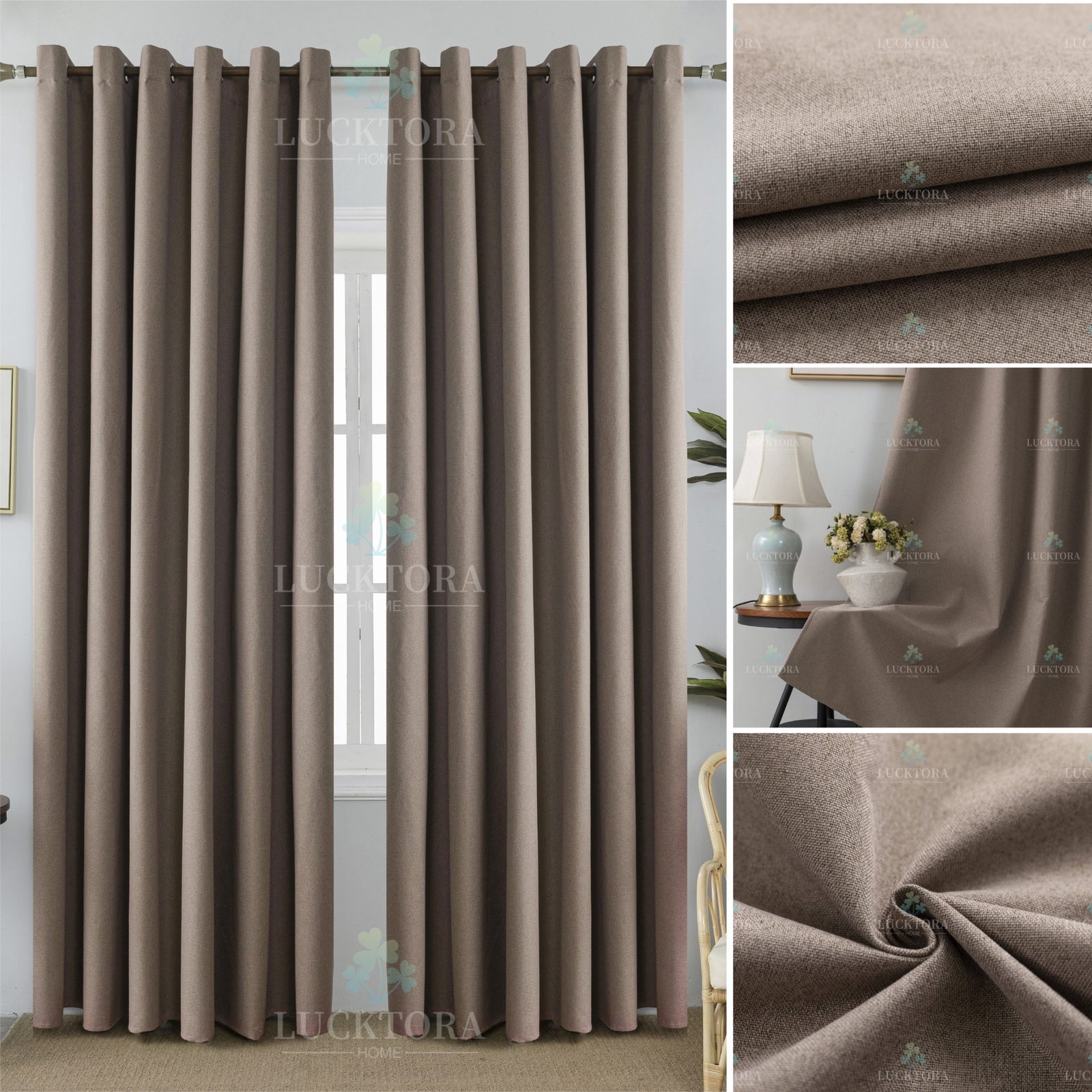 A6010-24 Καφέ- 100%BLACKOUT – Με Κρίκο -270X265CM