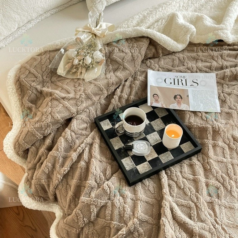 Κουβέρτα 2KG Προβατάκι Μονή 160X220CM-Μόκα