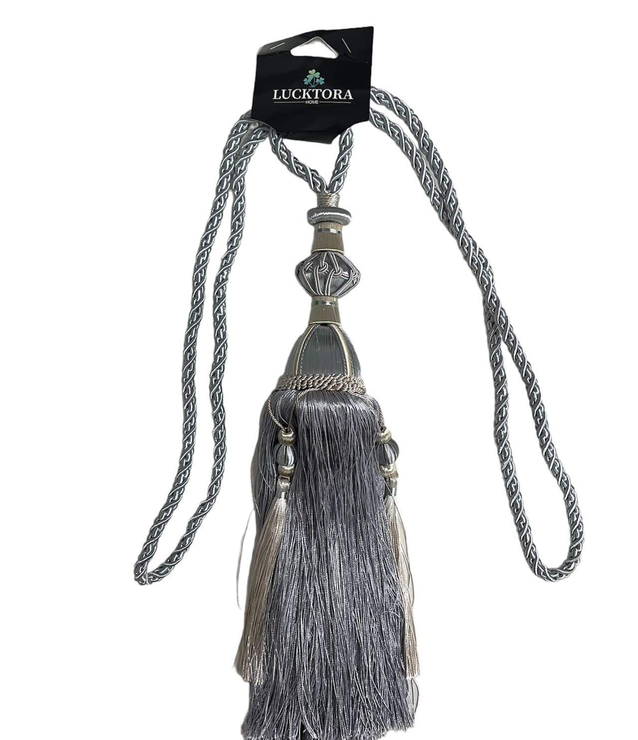 Δέστρα Κουρτίνας Με Φούντα Και Διαμάντι FHQ-Γκρί