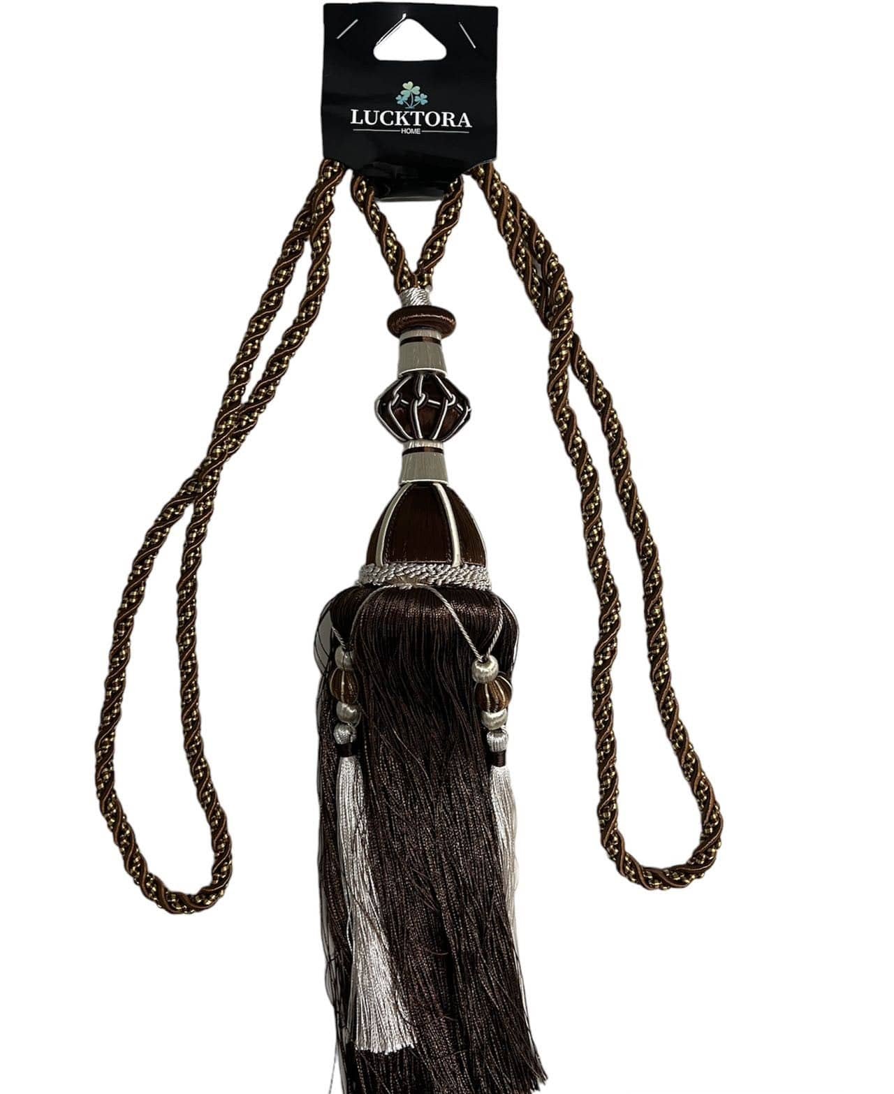 Δέστρα Κουρτίνας Με Φούντα Και Διαμάντι FHQ-Καφέ