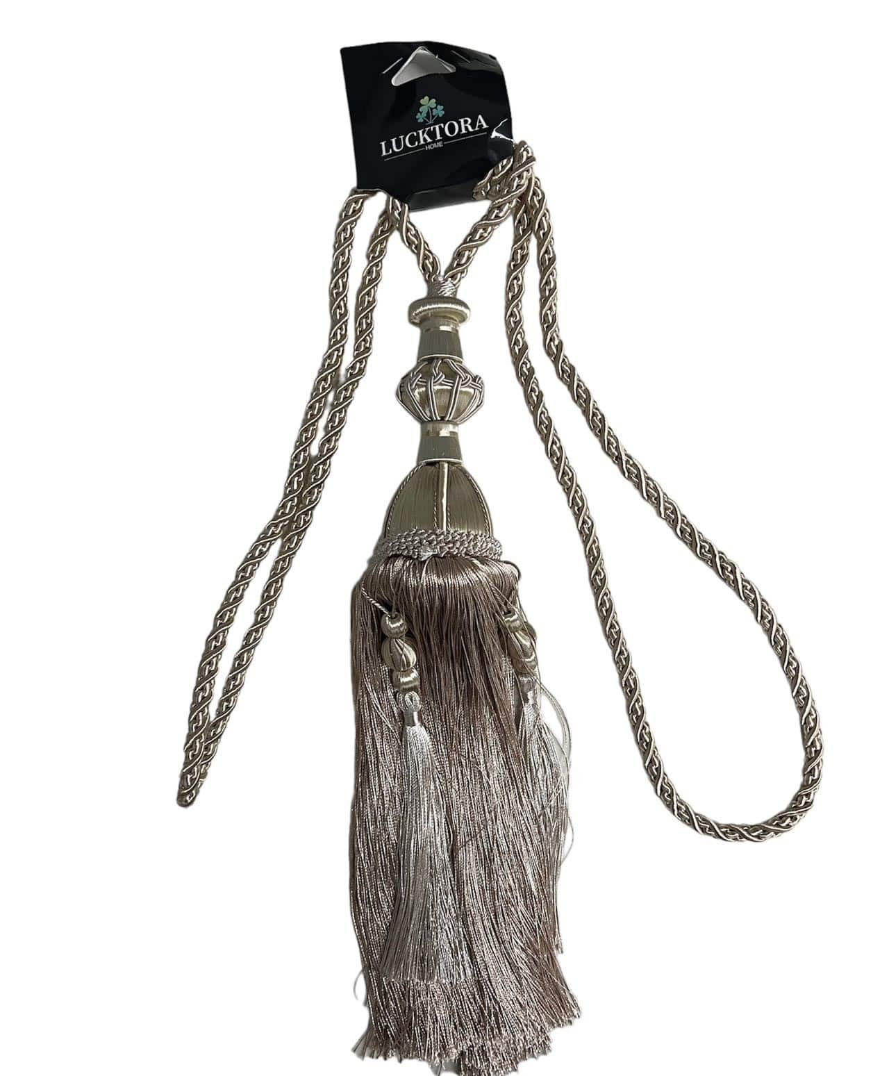 Δέστρα Κουρτίνας Με Φούντα Και Διαμάντι FHQ-Μπέζ