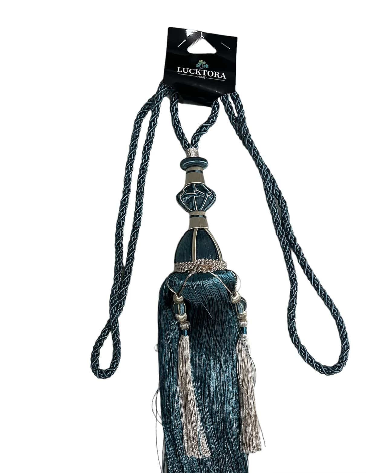 Δέστρα Κουρτίνας Με Φούντα Και Διαμάντι FHQ-Πετρόλ