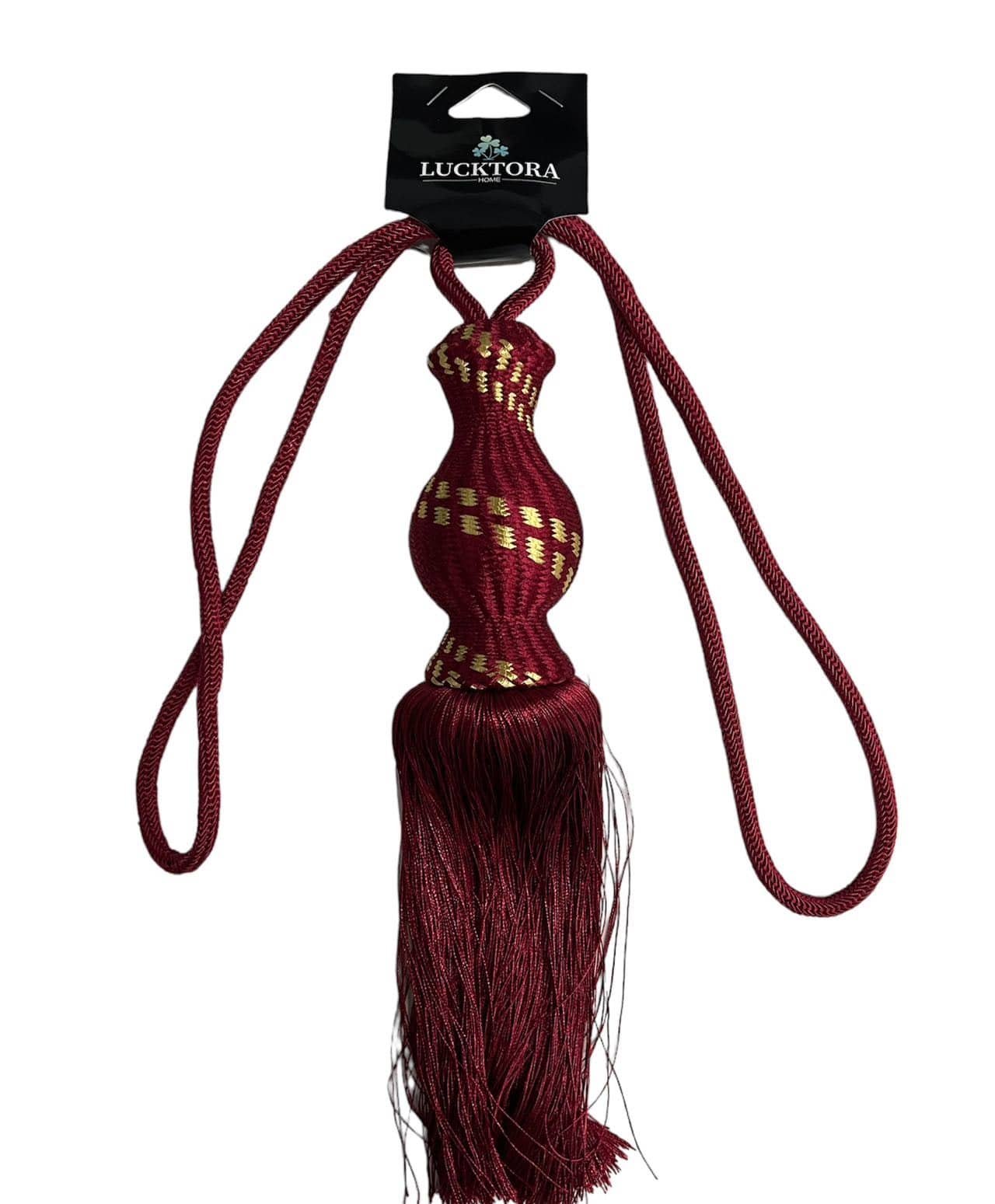 Δέστρα Κουρτίνας Με Φούντα Και Σχέδιο DNJHP-Μπορντό