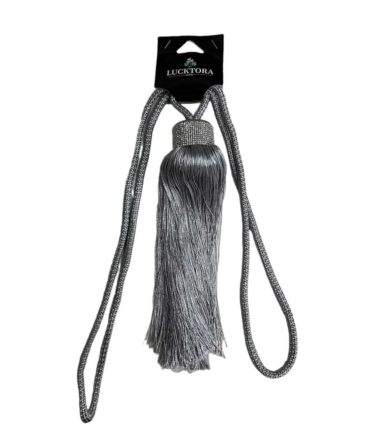 Δέστρα Κουρτίνας Με Φούντα Και Στράς JZQ-Γκρί