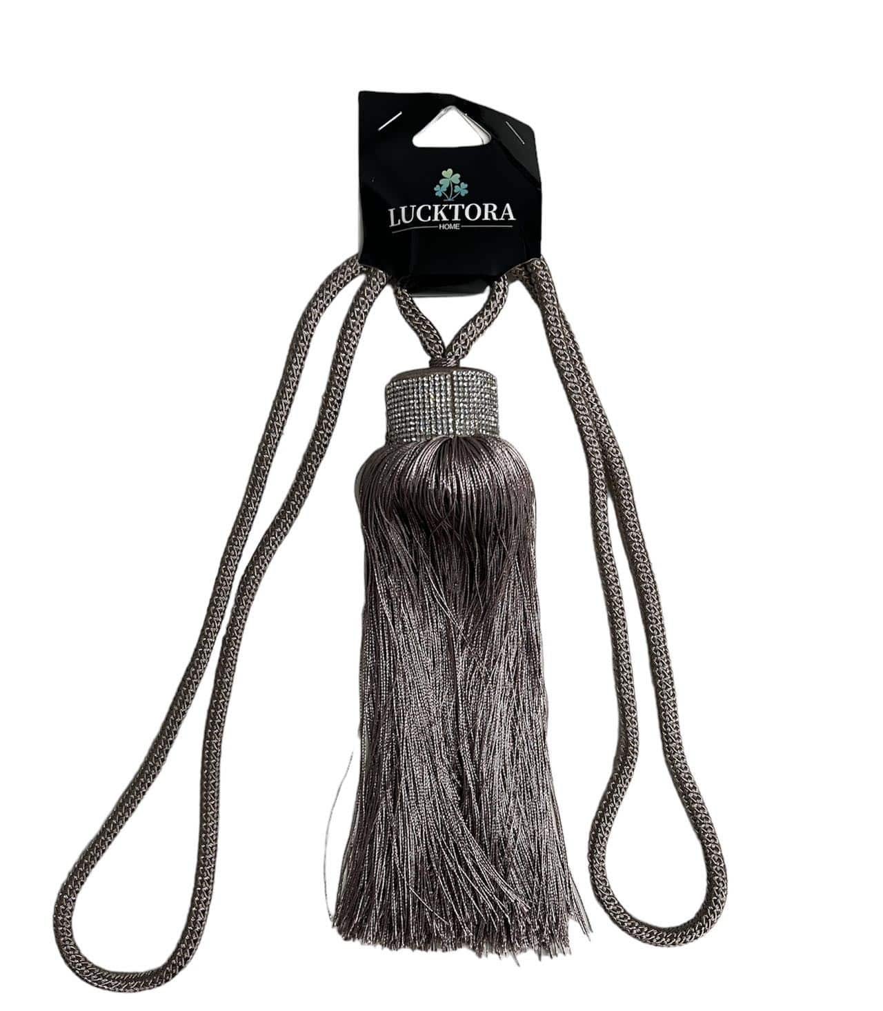 Δέστρα Κουρτίνας Με Φούντα Και Στράς JZQ-Γκρί Σκούρο