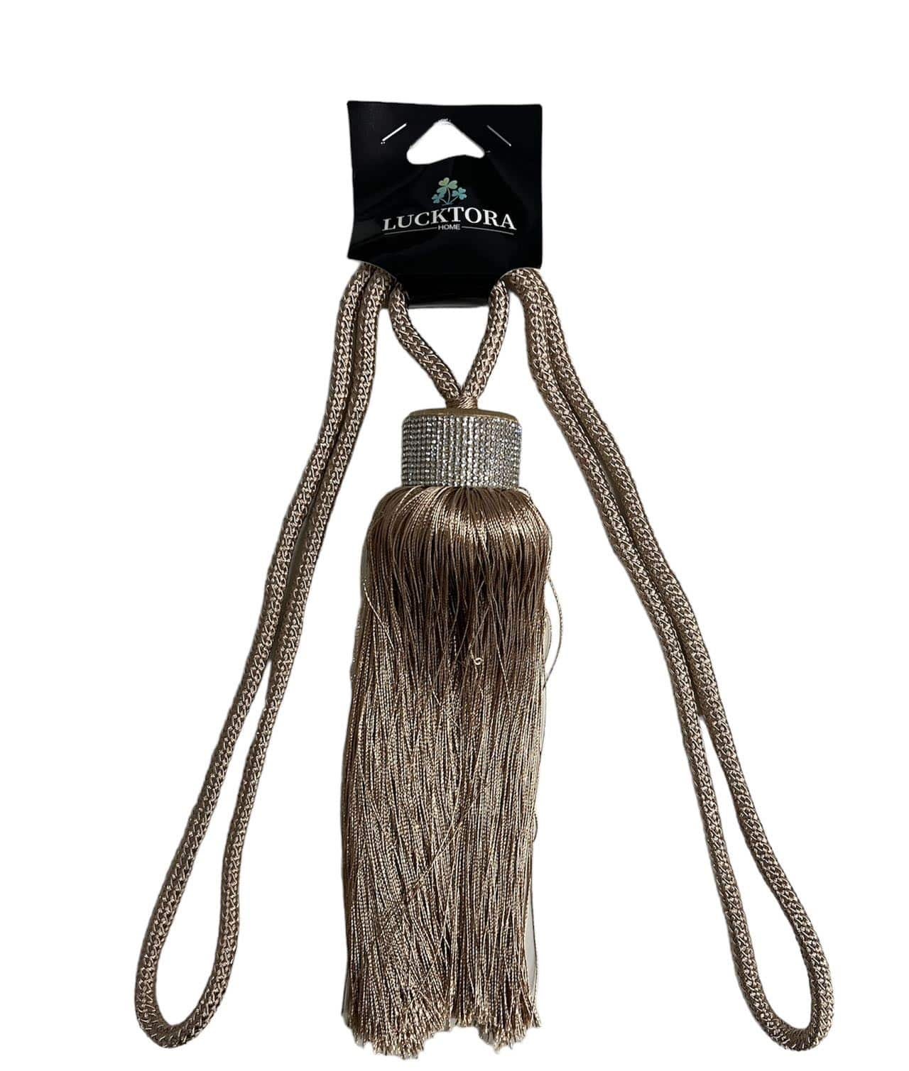 Δέστρα Κουρτίνας Με Φούντα Και Στράς JZQ-Μπέζ