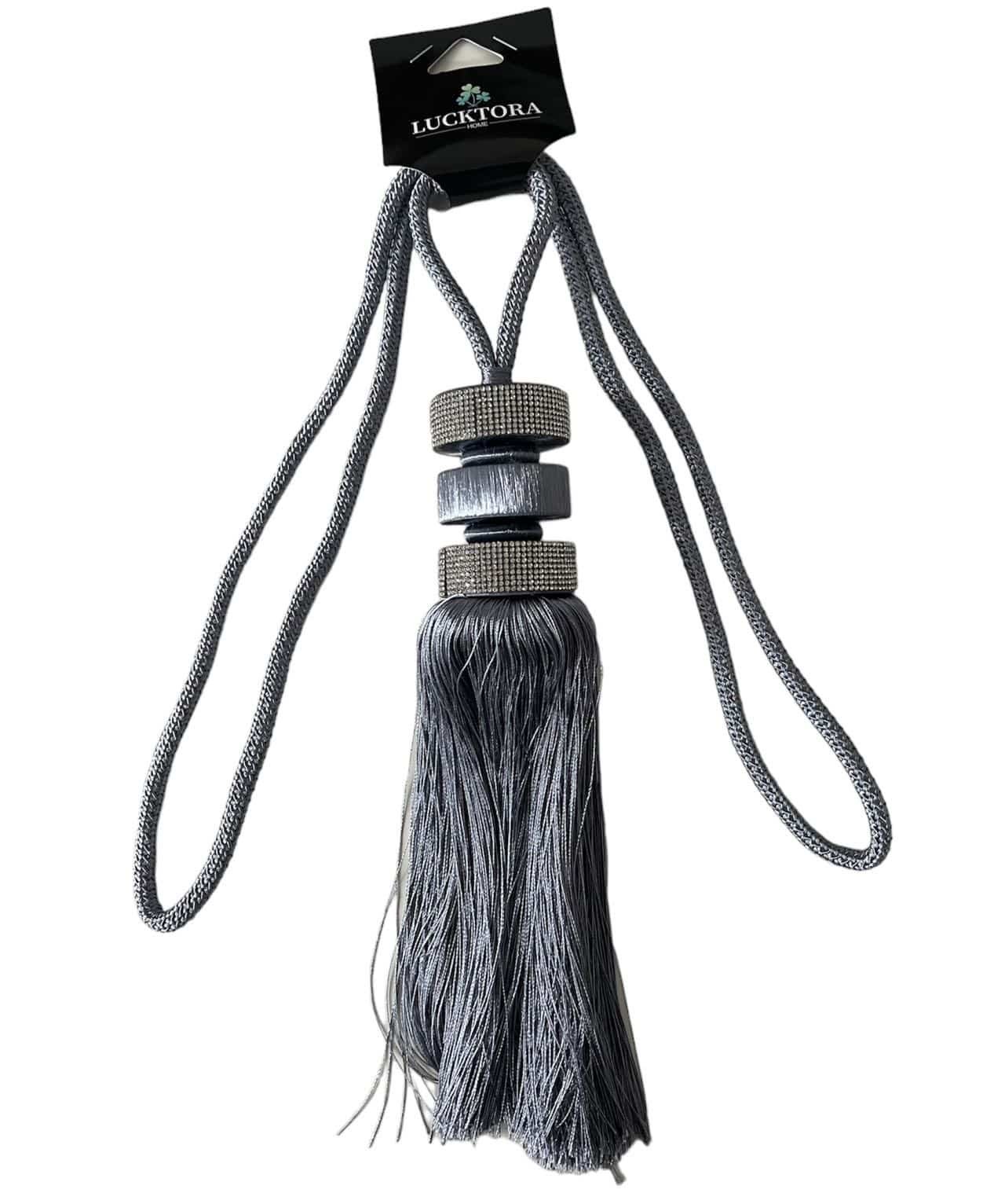 Δέστρα Κουρτίνας Με Φούντα Και Στράς SSCSZ-Γκρί