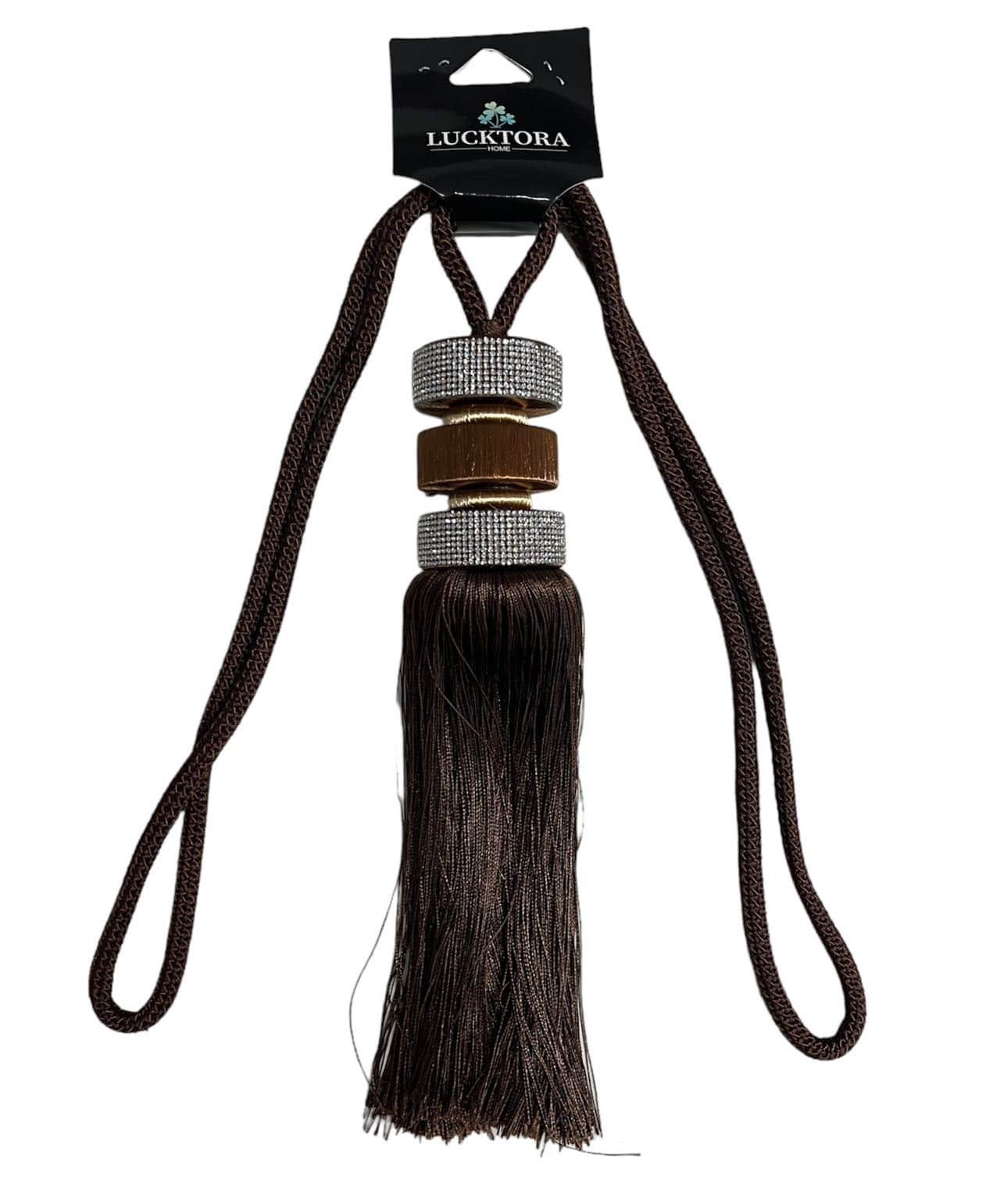 Δέστρα Κουρτίνας Με Φούντα Και Στράς SSCSZ-Καφέ