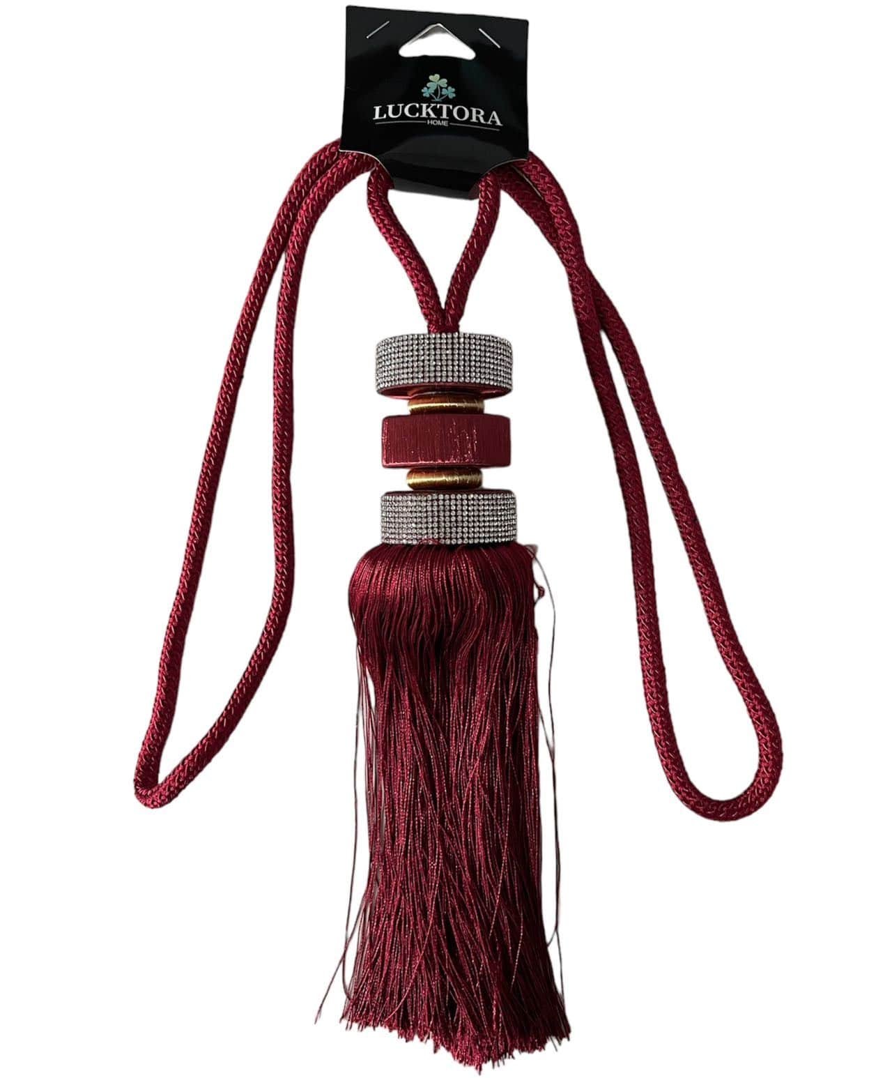 Δέστρα Κουρτίνας Με Φούντα Και Στράς SSCSZ-Μπορντό