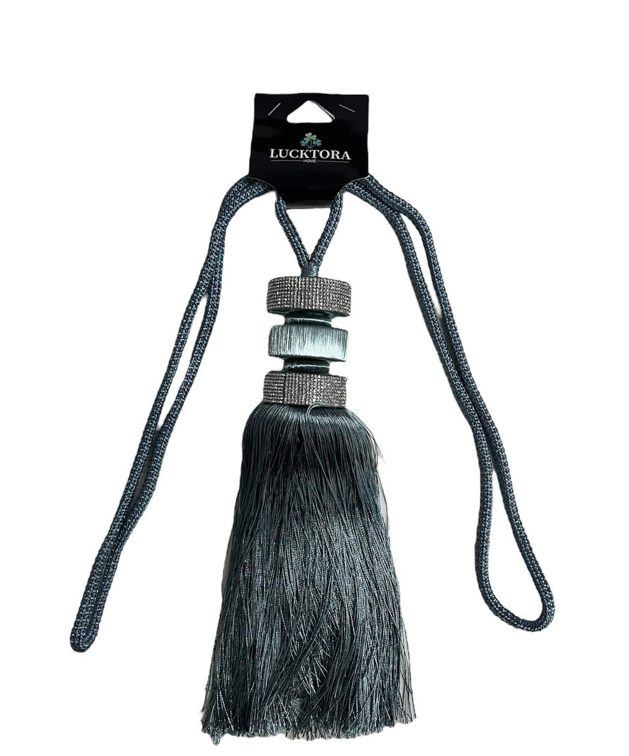 Δέστρα Κουρτίνας Με Φούντα Και Στράς SSCSZ-Πετρόλ