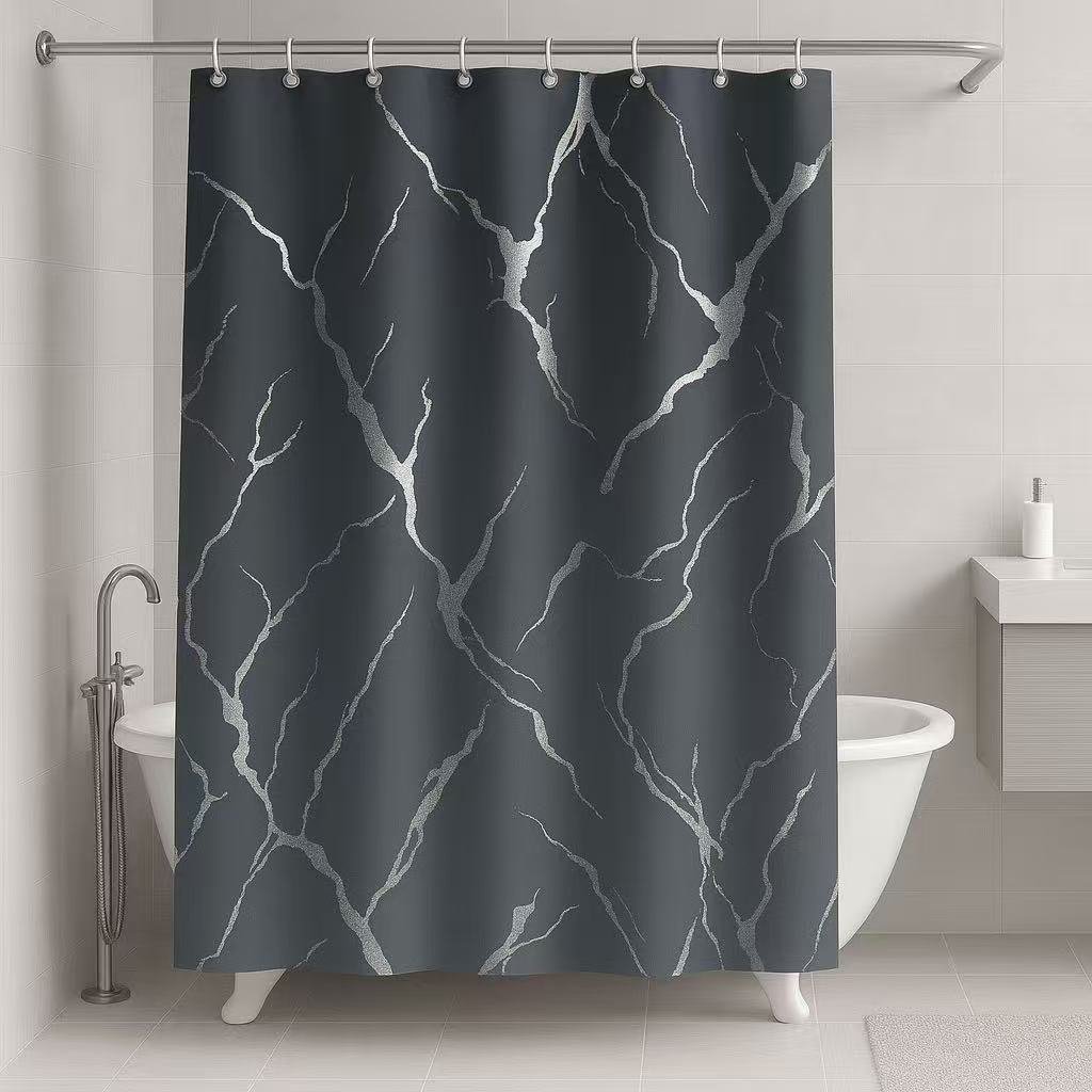 Κουρτίνα Mπάνιου με Xρυσό Tύπωμα 180×180 -2