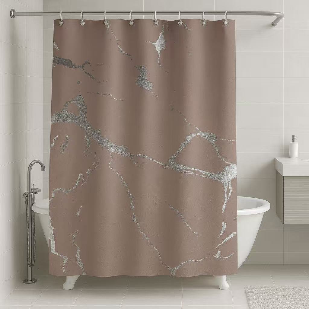 Κουρτίνα Mπάνιου με Xρυσό Tύπωμα 180×180 -4