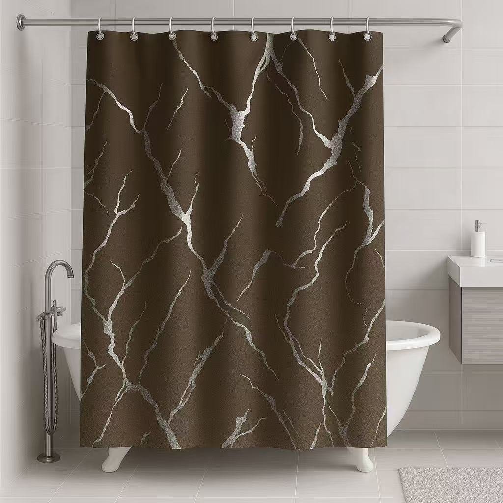 Κουρτίνα Mπάνιου με Xρυσό Tύπωμα 180×180 -5