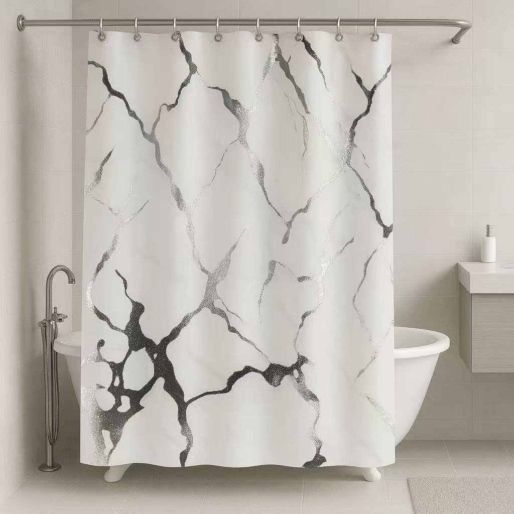 Κουρτίνα Mπάνιου με Xρυσό Tύπωμα 180×180 -6