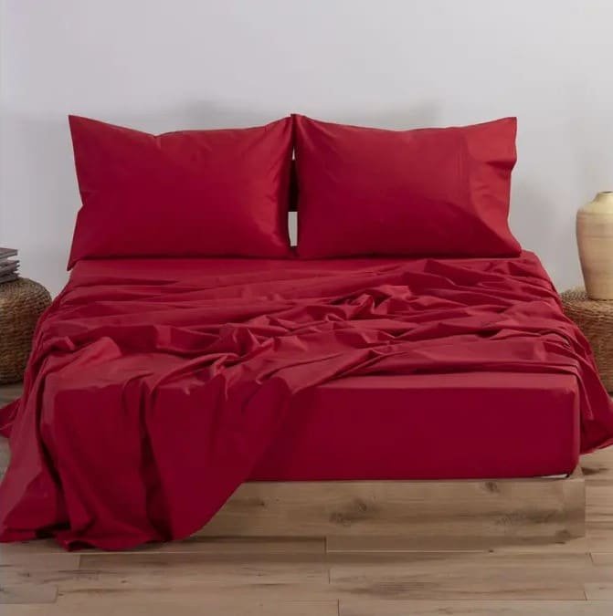 Μονόχρωμο Σεντόνι -ΔΥΠΛΌ-200Χ240CM-Μπορντό