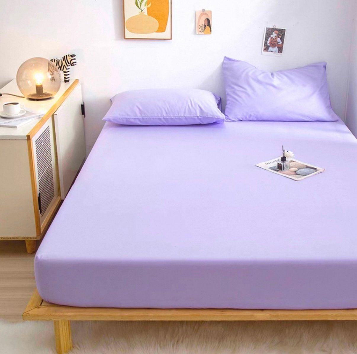 Μονόχρωμο Σεντόνι -ΥΠΕΡΔΥΠΛΟ-220Χ240CM-Μοβ