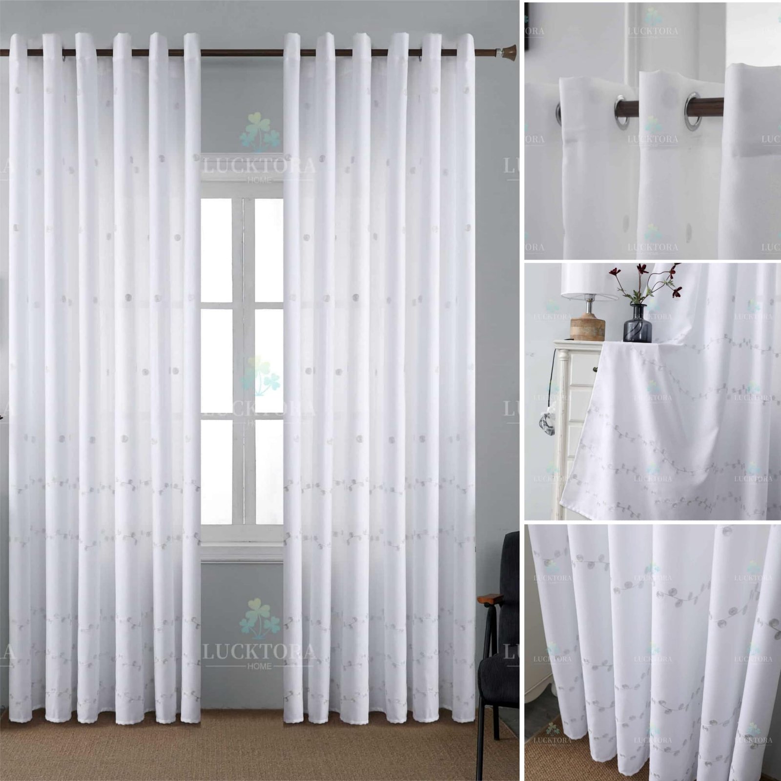 A6014-1 Λευκό- Με Κρίκο - 270X270CM