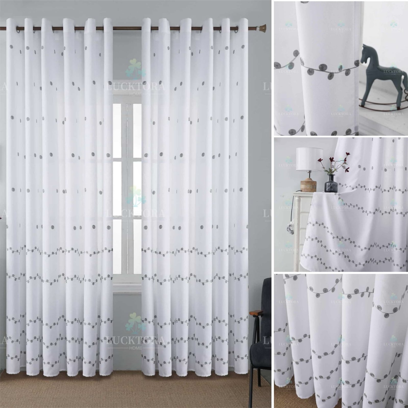 A6014-2 Γκρί- Με Κρίκο - 270X270CM