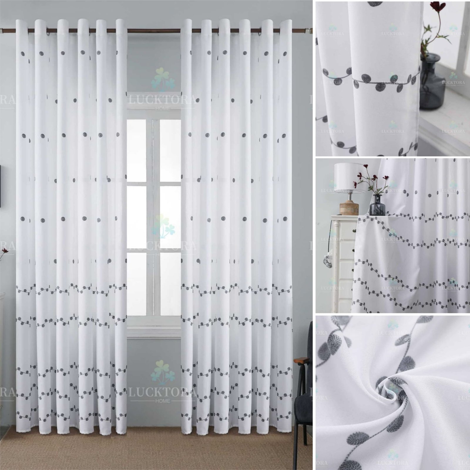 A6014-3 Σκουρο Γκρι- Με Κρίκο - 270X270CM