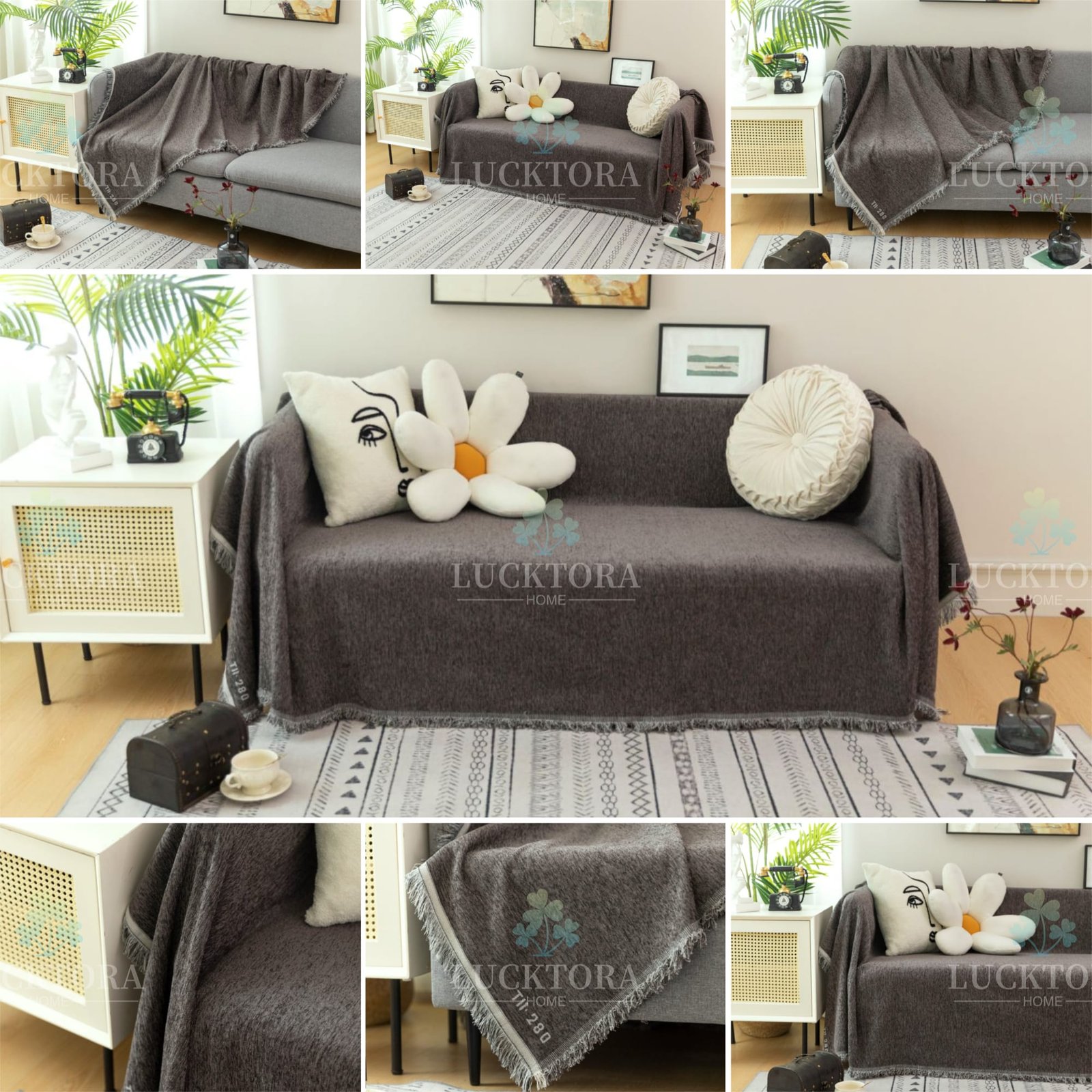 C12 ΡΙΧΤΑΡΙ CHENILLE-180Χ280CM-Μονόχρωμο -15 ΓΚΡΙ ΣΚΟΥΡΟ