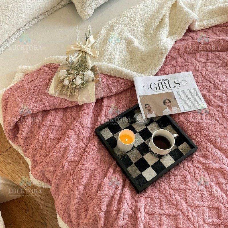 Κουβέρτα 2KG Προβατάκι Μονή 160X220CM-Ροζ