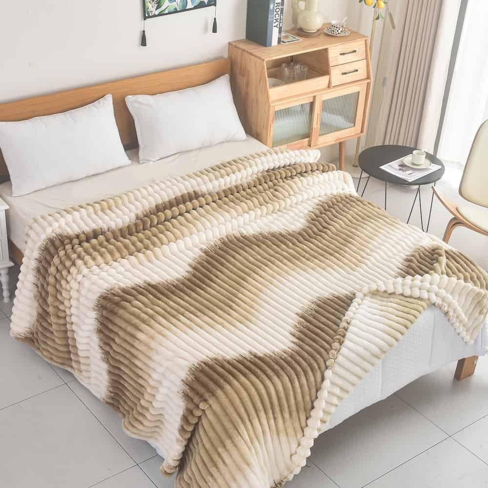 Κουβέρτα Fleece-Δίχρωμο Ριγέ -3 160X220CM