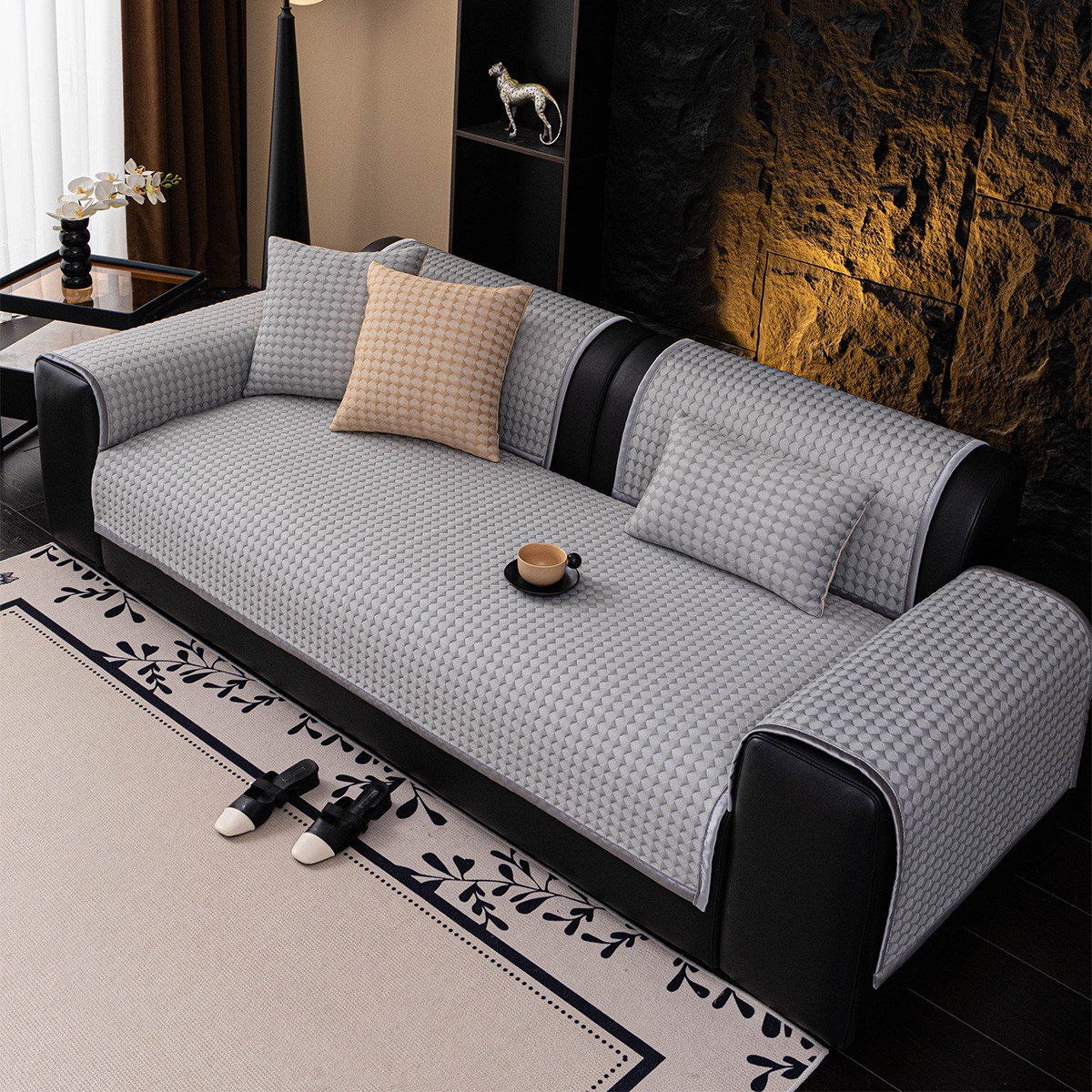 ΑΝΩΣΤΡΩΜΑ ΚΑΝΑΠΕ SOLEIL GREY (90X210)